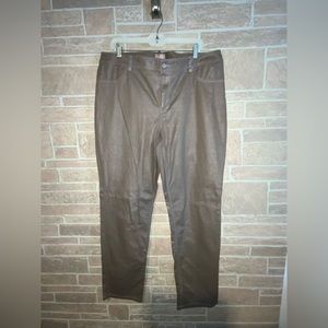 Chicos brown metallic finish pants size 3